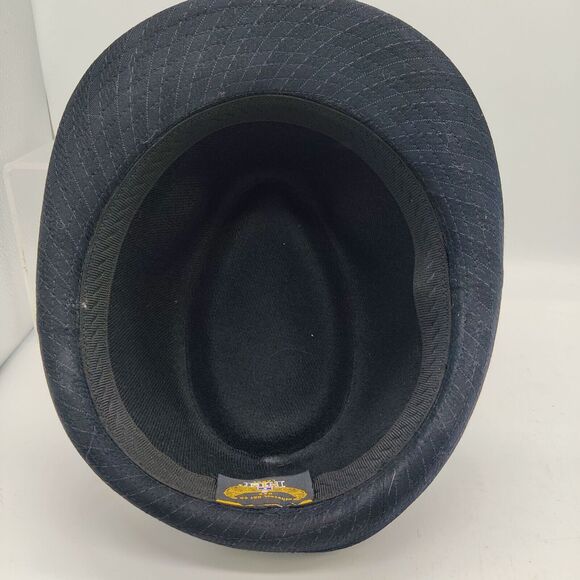 Henschel Hat Co Fedora Hat Gray pin striped made in the USA Size M - Picture 7 of 13
